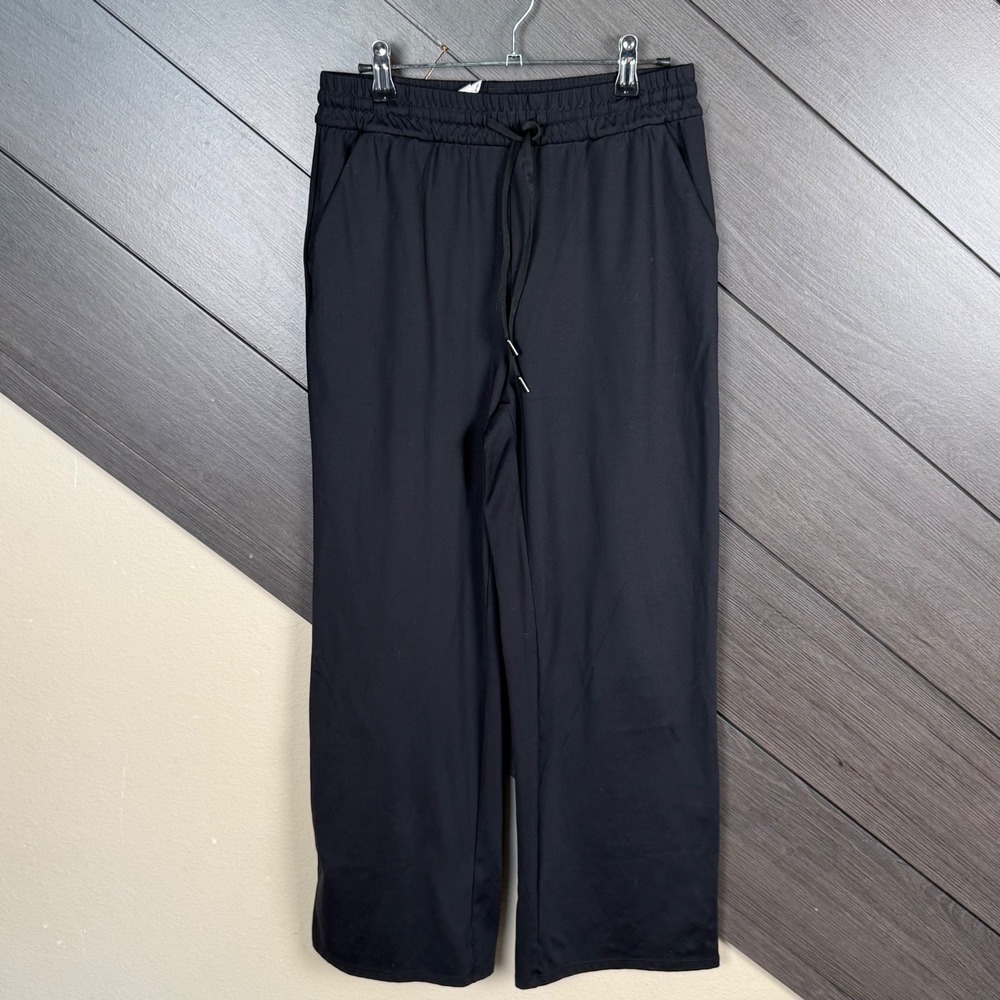 G4Free Women's Medium Black Wide Leg Activewear Pants Stretch Drawstring